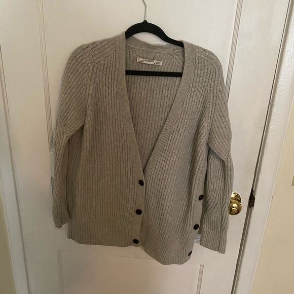 All Saints Quinta light gray button cardigan M - Picture 2 of 5